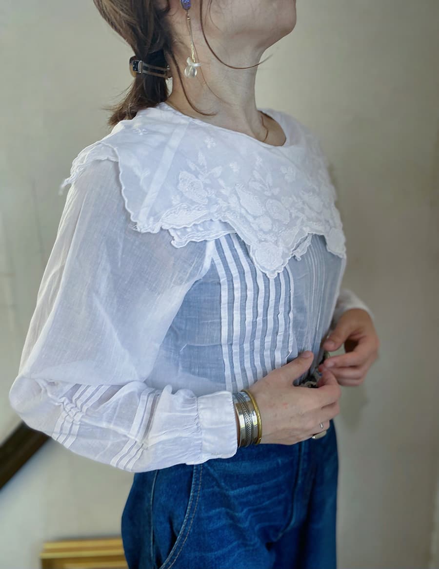 ヴィンテージセーラーカラーブラウスvintageblouse