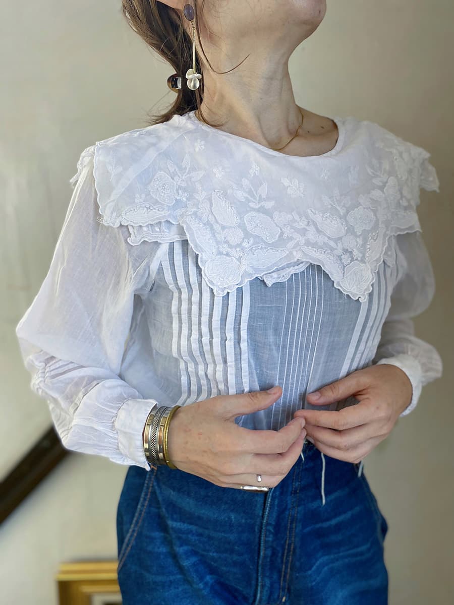 ヴィンテージセーラーカラーブラウスvintageblouse