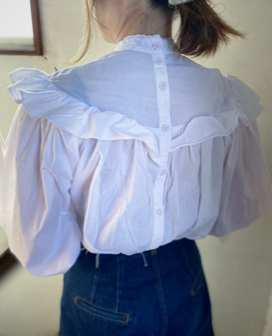 フランスヴィンテージレースブラウスアンティークブラウス