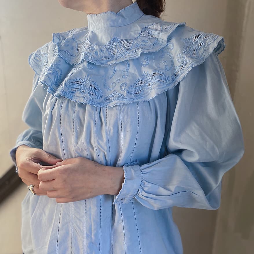 FrenchAntiqueCottonBlouseフレンチアンティークコットンブラウス