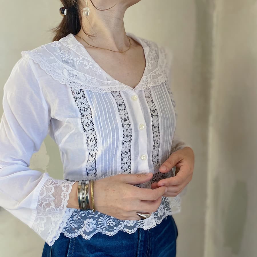 アンティークセーラーカラーブラウス