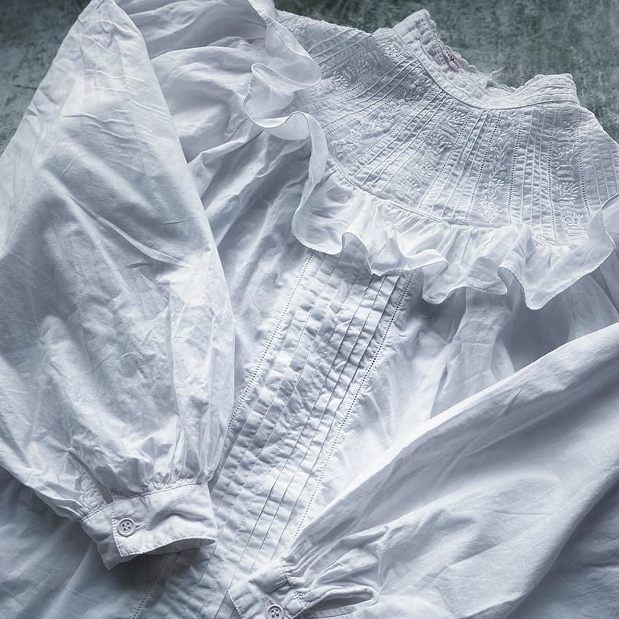 FrenchAntiqueCottonBlouseフレンチアンティークコットンブラウス