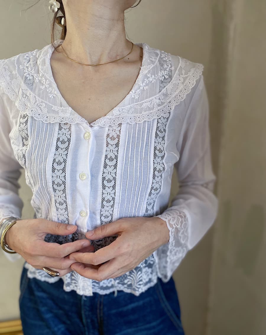 VintageセーラーカラーブラウスAntiquesailorcollarblouseVintageblouse