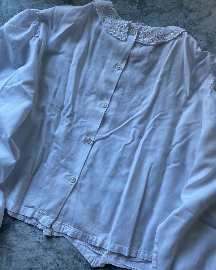 フランスアンティークブラウスフリルレースブラウスFrenchVintageblouse
