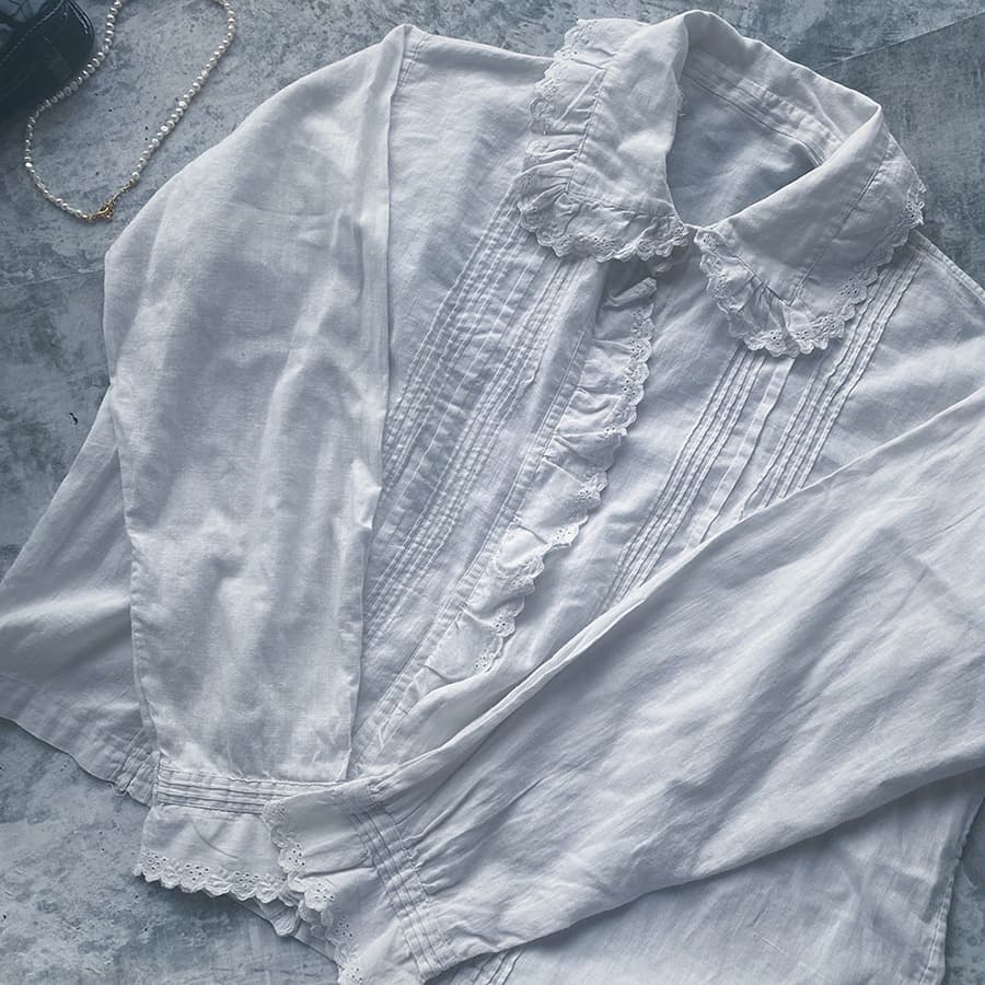 FrenchAntiqueCottonBlouseフレンチアンティークコットンブラウス