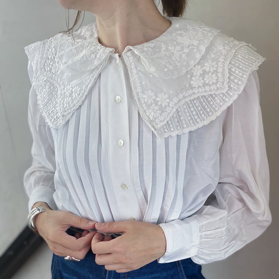 FrenchAntiqueCottonBlouseフレンチアンティークコットンブラウス