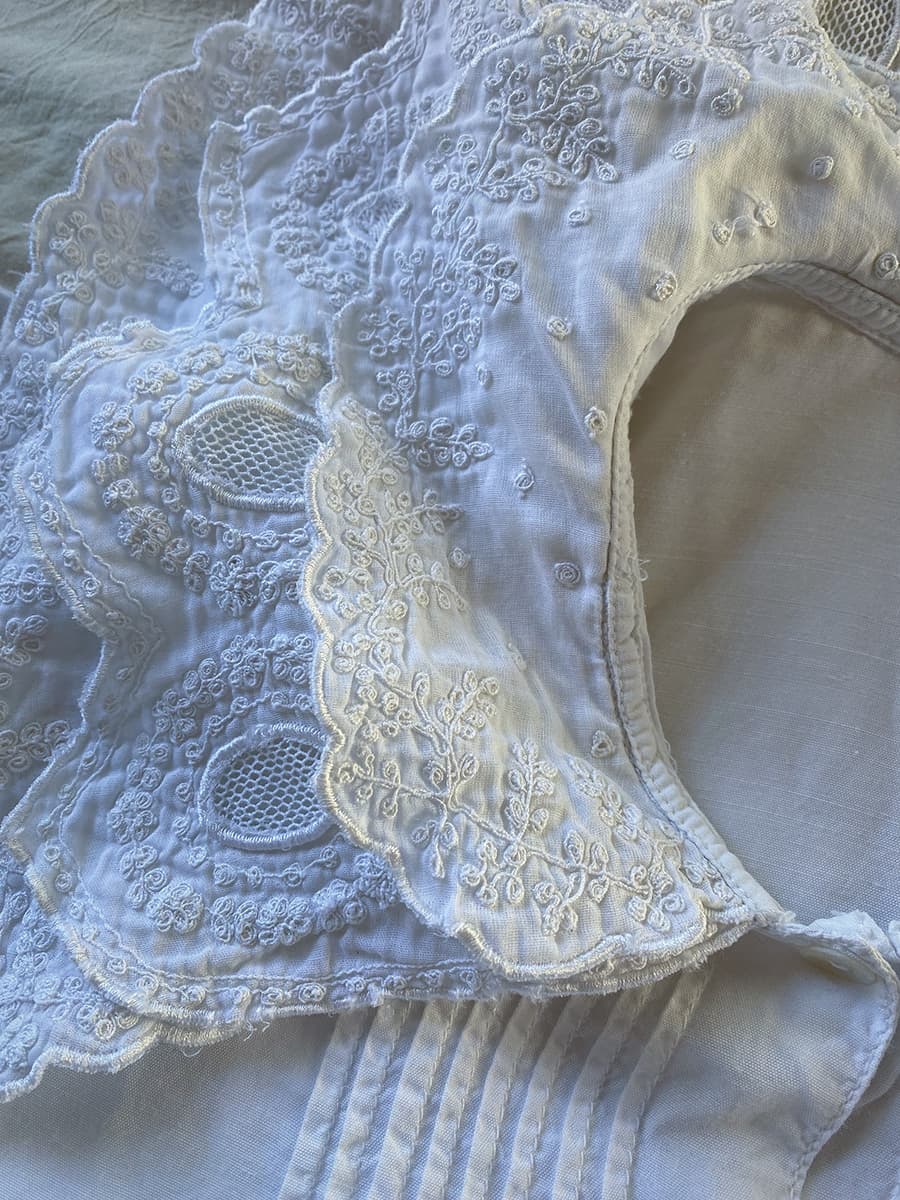 フランスアンティークブラウスフリルレースブラウスFrenchVintageblouse