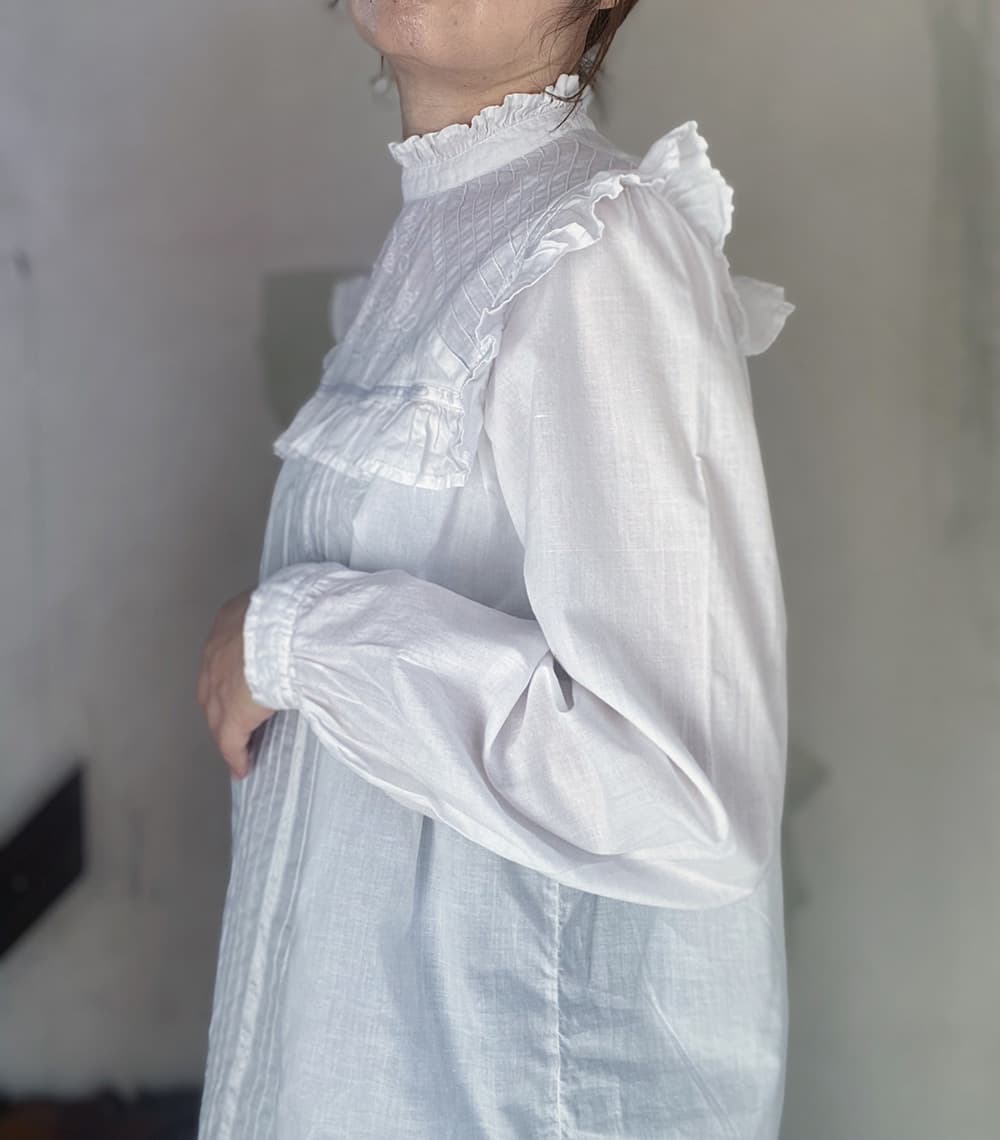 フランスヴィンテージレースブラウスアンティークブラウス