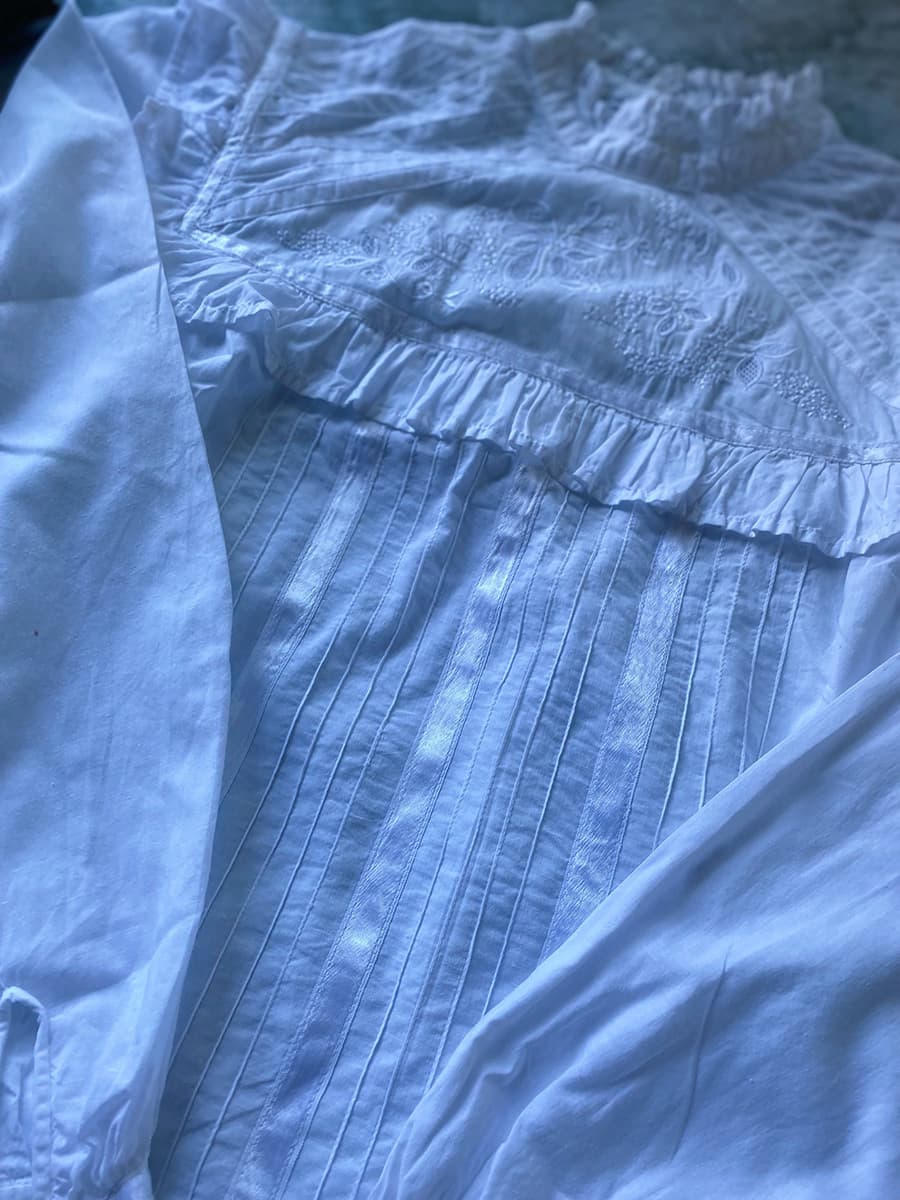 フランスヴィンテージレースブラウスアンティークブラウス